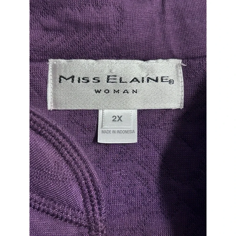 Miss Elaine Robe Size 2XL Purple Housecoat Lounge Sleep Cozy Grandma Plush Zip‎